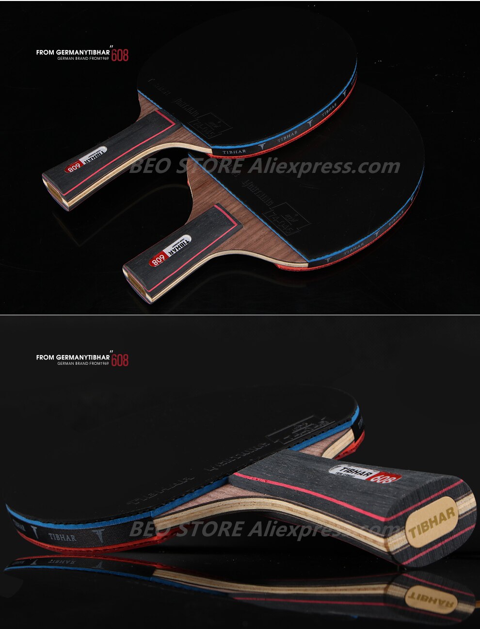 TIBHAR 608 Professional Table Tennis Racket Competition Ping Pong Bat High Sticky Pimples-in Pingpong Paddle with Bag TIBHAR 608 Professional Table Tennis Racket Competition Ping Pong Bat High Sticky Pimples-in Pingpong Paddle with Bag